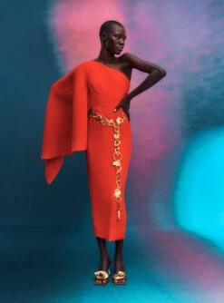 The Lenna Midi Dress In Red