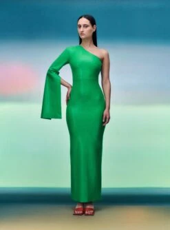 The Valentina Maxi Dress In Bright Green -Paramount Dresses Store 05 04 SolaceLondon PF21 02 023 v1
