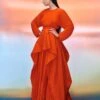 The Serena Maxi Dress In Bright Orange -Paramount Dresses Store 05 04 SolaceLondon PF21 23 031 v1