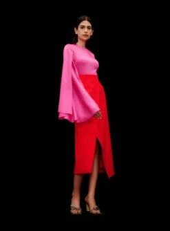 The Asta Midi Dress In Hot Pink & Red -Paramount Dresses Store 09 06 SOLACE SS22 13 032 v1