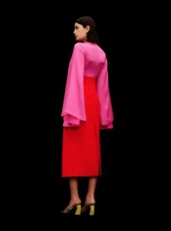 The Asta Midi Dress In Hot Pink & Red -Paramount Dresses Store 09 06 SOLACE SS22 13 084 v1