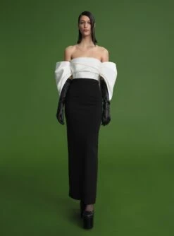 The Arla Maxi Dress In Black And Cream