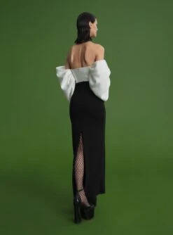 The Arla Maxi Dress In Black And Cream -Paramount Dresses Store 211117 SolaceLondon PF22 Look 03 043 v1