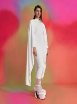 The Tilda Midi Dress In Cream -Paramount Dresses Store 211117 SolaceLondon PF22 Look 14 008 v1