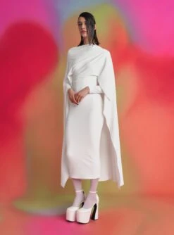 The Tilda Midi Dress In Cream -Paramount Dresses Store 211117 SolaceLondon PF22 Look 14 028 v1