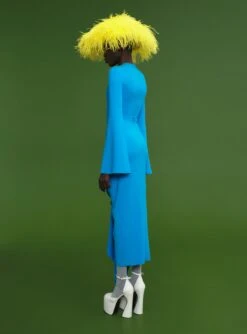 The Giana Skirt In Azure -Paramount Dresses Store 211118 SolaceLondon PF22 Look 25 041 v2