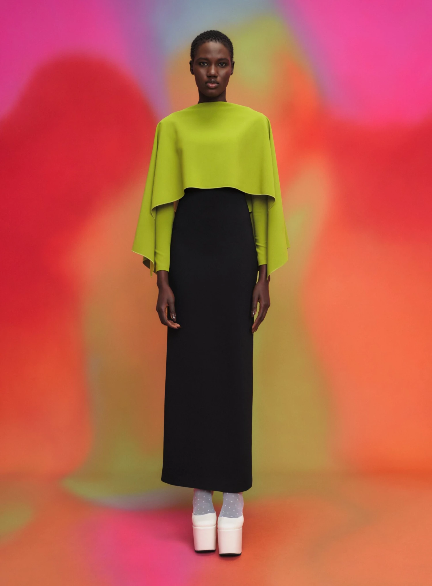 The Yael Maxi Dress In Chartreuse & Black 3 The Yael Maxi Dress In Chartreuse & Black