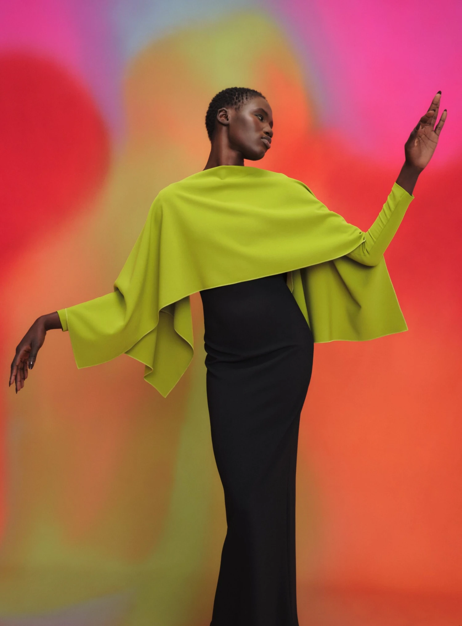 The Yael Maxi Dress In Chartreuse & Black 4 The Yael Maxi Dress In Chartreuse & Black - Image 2