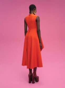 The Severny Midi Dress In Copper -Paramount Dresses Store 211119 SolaceLondon PF22 Look 56 013 v2