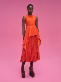 The Severny Midi Dress In Copper -Paramount Dresses Store 211119 SolaceLondon PF22 Look 56 018 v2
