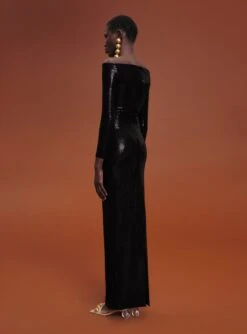 The Ruby Maxi Dress In Black -Paramount Dresses Store 211209 SolaceLondon RS22 Look 17 042