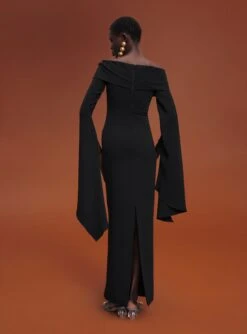 The Arden Maxi Dress In Black -Paramount Dresses Store 211209 SolaceLondon RS22 Look 24 041