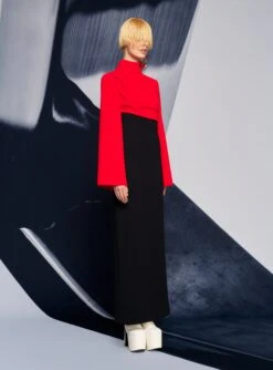 The Lia Maxi Dress In Red & Black -Paramount Dresses Store 220210 SolaceLondon SS22 09 009 v1