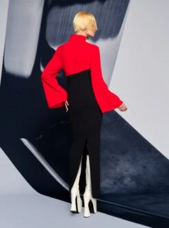 The Lia Maxi Dress In Red & Black -Paramount Dresses Store 220210 SolaceLondon SS22 09 101 v1