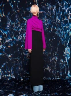 The Lia Maxi Dress In Purple & Black -Paramount Dresses Store 220210 SolaceLondon SS22 17 082 v1