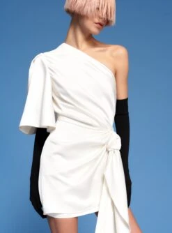 The Marcie Mini Dress In Cream -Paramount Dresses Store 220211 SolaceLondon SS22 21 054 v1