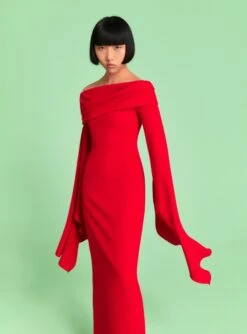 The Arden Maxi Dress In Red -Paramount Dresses Store 220407 SolaceLondon RS23 04 113 R1