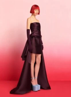 The Sydney Mini Dress In Plum -Paramount Dresses Store 220407 SolaceLondon RS23 09 030 R1