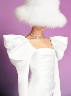 The Riley Mini Dress In Cream -Paramount Dresses Store 220411 SolaceLondon RS23 41 194 R1