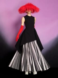 The Henley Skirt In Silver -Paramount Dresses Store 220411 SolaceLondon RS23 47 055 R1