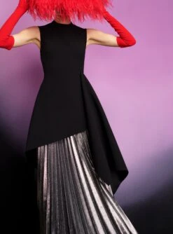 The Henley Skirt In Silver -Paramount Dresses Store 220411 SolaceLondon RS23 47 170 R1