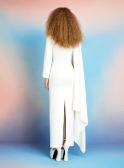 The Lydia Maxi Dress In Cream -Paramount Dresses Store 220715 SolaceLondon SS23 27 228 R1