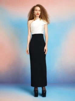 The Selia Maxi Dress In Cream & Black