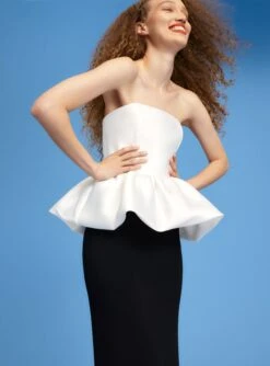 The Maddison Maxi Dress In Cream & Black -Paramount Dresses Store 220718 SolaceLondon SS23 39 129 R1