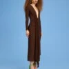 The Lorena Midi Dress In Mocha -Paramount Dresses Store 220718 SolaceLondon SS23 46 033 R1