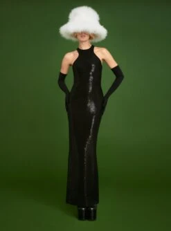 The Winona Maxi Dress In Black -Paramount Dresses Store 220915 SolaceLondon RS23 12 042 R1