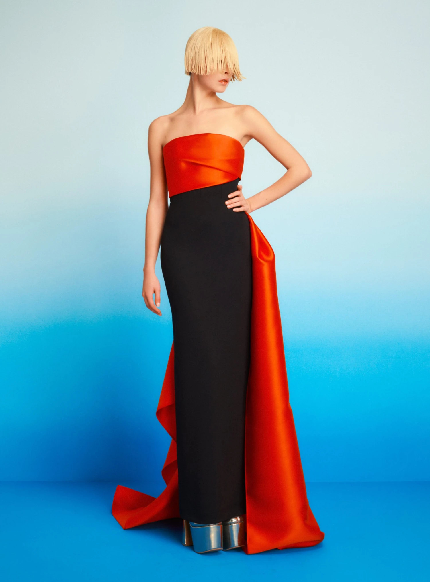 The Kinsley Maxi Dress In Orange & Black 3 The Kinsley Maxi Dress In Orange & Black