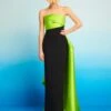 The Kinsley Maxi Dress In Chartreuse & Black