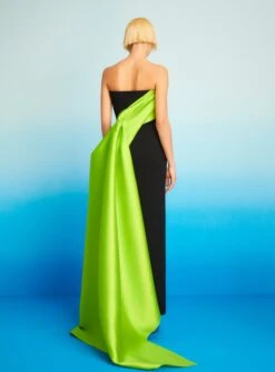 The Kinsley Maxi Dress In Chartreuse & Black -Paramount Dresses Store 221014 SolaceLondon RS23 11 142