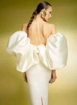 The Pia Maxi Dress In Cream -Paramount Dresses Store 221020 SolaceLondon PF23 05 098 R1