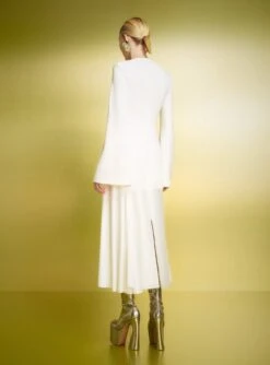 The Gaia Midi Dress In Cream -Paramount Dresses Store 221020 SolaceLondon PF23 16 131 R1