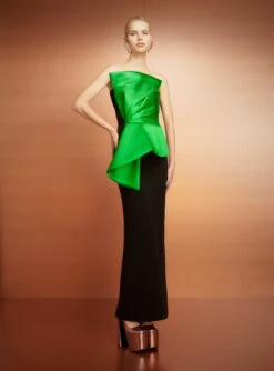 The Zuri Maxi Dress In Bright Green And Black