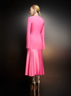 The Gaia Midi Dress In Pink 8 The Gaia Midi Dress In Pink -Paramount Dresses Store 221024 SolaceLondon PF23 45 161 R1