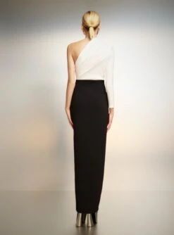 The Lilly Maxi Dress In Cream And Black -Paramount Dresses Store 221024 SolaceLondon PF23 57 092 R1