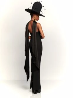 The Dahlia Maxi Dress In Black -Paramount Dresses Store 230309 SolaceLondon RS23 02 055 R1