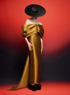 The Delphina Maxi Dress In Gold -Paramount Dresses Store 230309 SolaceLondon RS23 11 036 R1