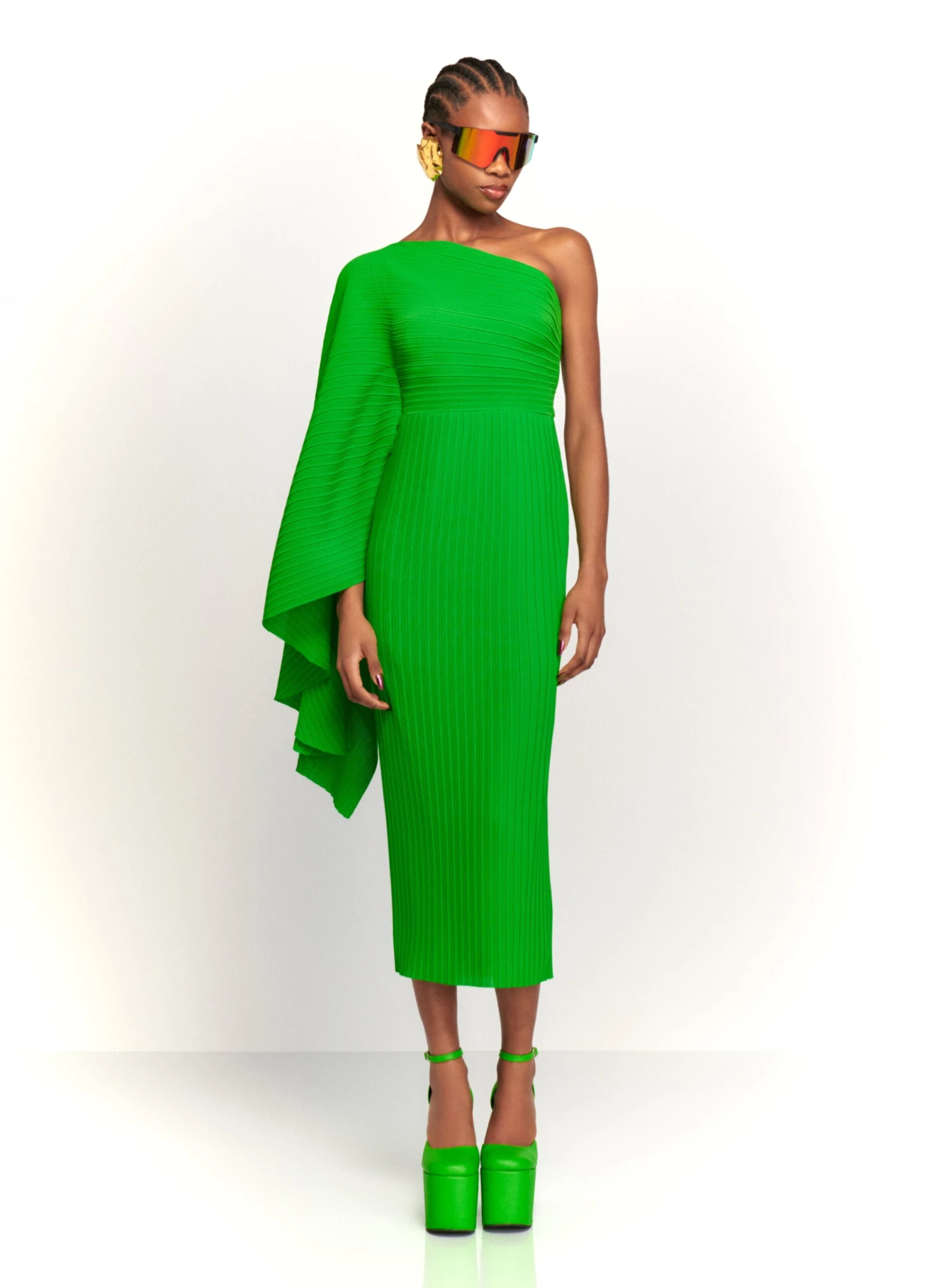 The Lenna Midi Dress In Bright Green 3 The Lenna Midi Dress In Bright Green