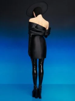 The Edda Mini Dress In Black -Paramount Dresses Store 230309 SolaceLondon RS23 45 114 R1