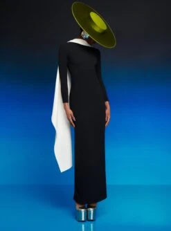 The Luisa Maxi Dress In Cream And Black