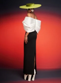 The Filippa Maxi Dress In Cream And Black -Paramount Dresses Store 230309 SolaceLondon RS23 68 103 R1