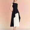 The Severny Midi Dress In Black & Cream 1 The Severny Midi Dress In Black & Cream -Paramount Dresses Store SEVERNY MIDI DRESS OS30037 BLACK CREAM 057 R1
