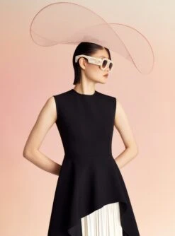 The Severny Midi Dress In Black & Cream -Paramount Dresses Store SEVERNY MIDI DRESS OS30037 BLACK CREAM 069 R1