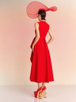 The Severny Midi Dress In Red -Paramount Dresses Store SEVERNY MIDI DRESS OS30037 RED 041 R1