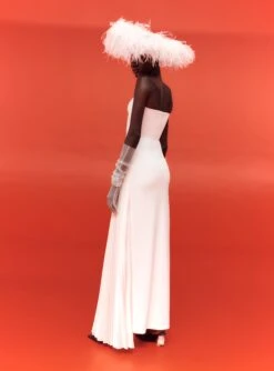 The Dolly Maxi Dress In Cream -Paramount Dresses Store SOLACE LONDON OS23017 DOLLY MAXI DRESS WINTER WHITE 4