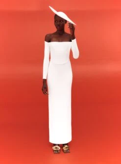 The Kae Maxi Dress In Cream -Paramount Dresses Store SOLACE LONDON OS30028 KAE MAXI DRESS WINTER WHITE 1