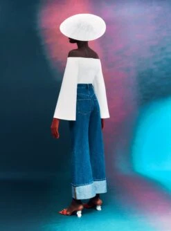 The Asten Top In Cream -Paramount Dresses Store SOLACE LONDON OS30031 ASTEN TOP WINTER WHITE 2